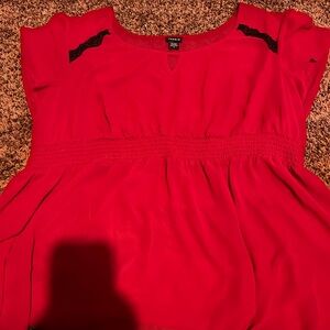 Red flowy sheer blouse torrid size 4